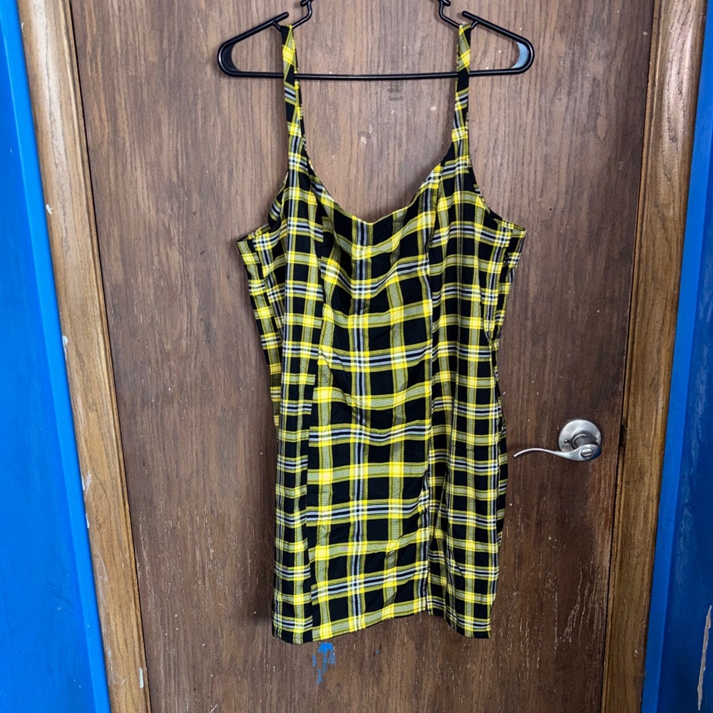 H&M Yellow and Black Plaid dress